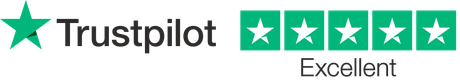 A logo for trustpilot with five stars and excellent