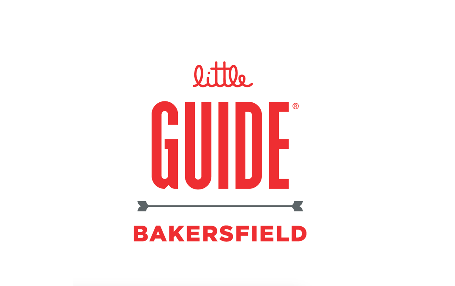 A little guide logo for bakersfield with an arrow
