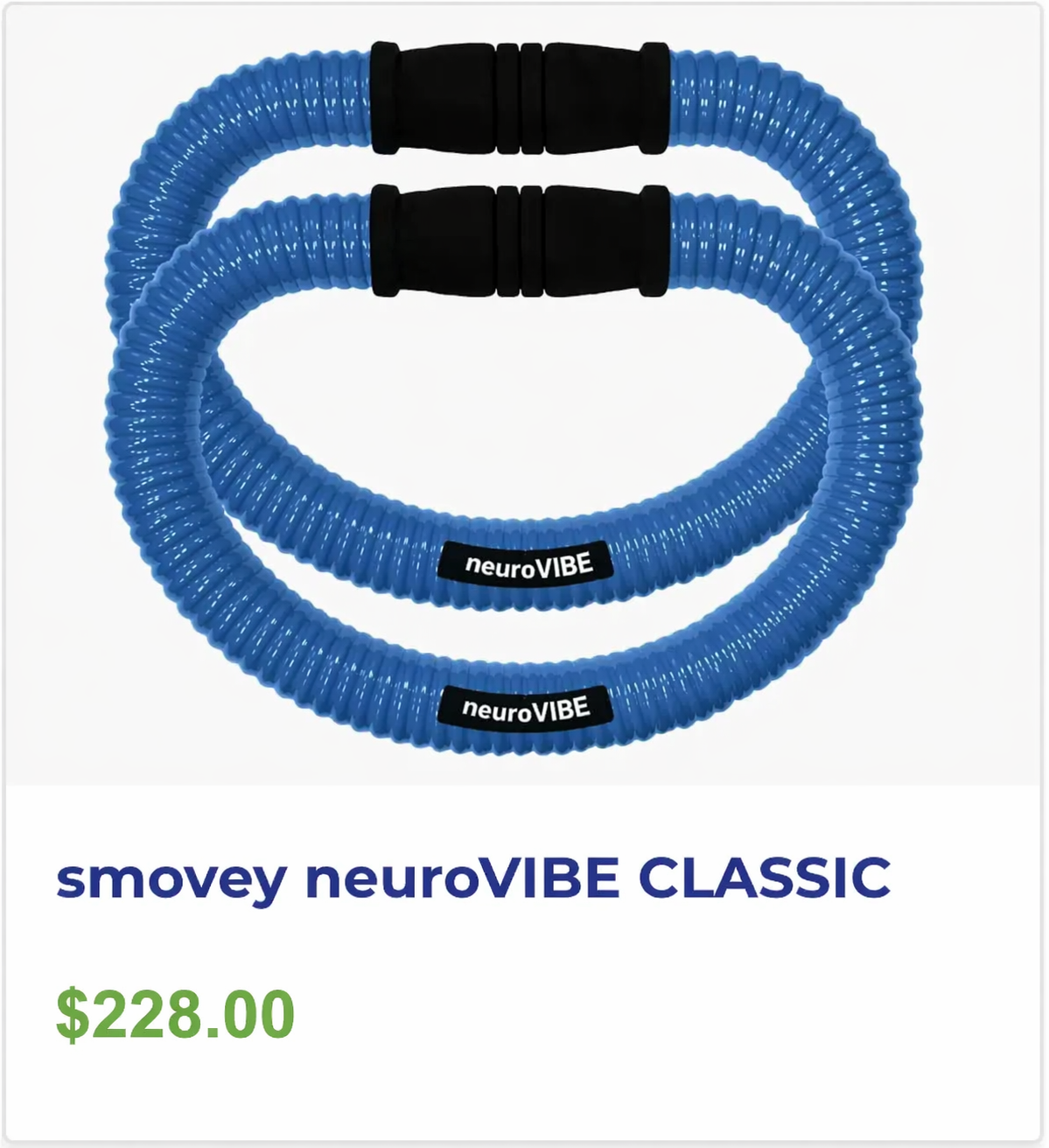 A pair of blue neurovibe classic exercise bands