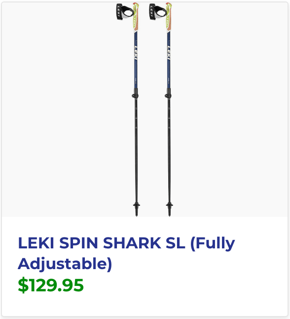 A pair of leki spin shark sl adjustable walking poles