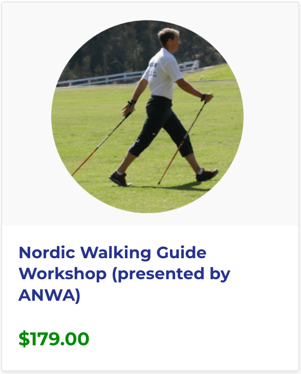 A nordic walking guide workshop is presented by anwa