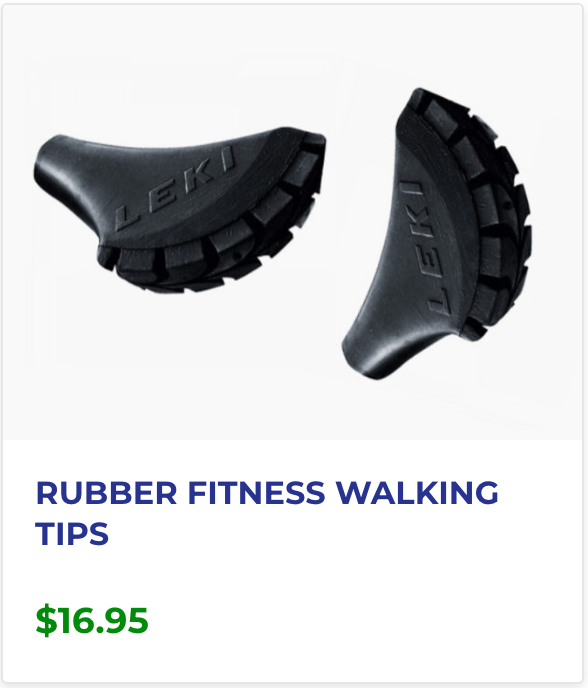 A pair of leki rubber fitness walking tips for $ 16.95