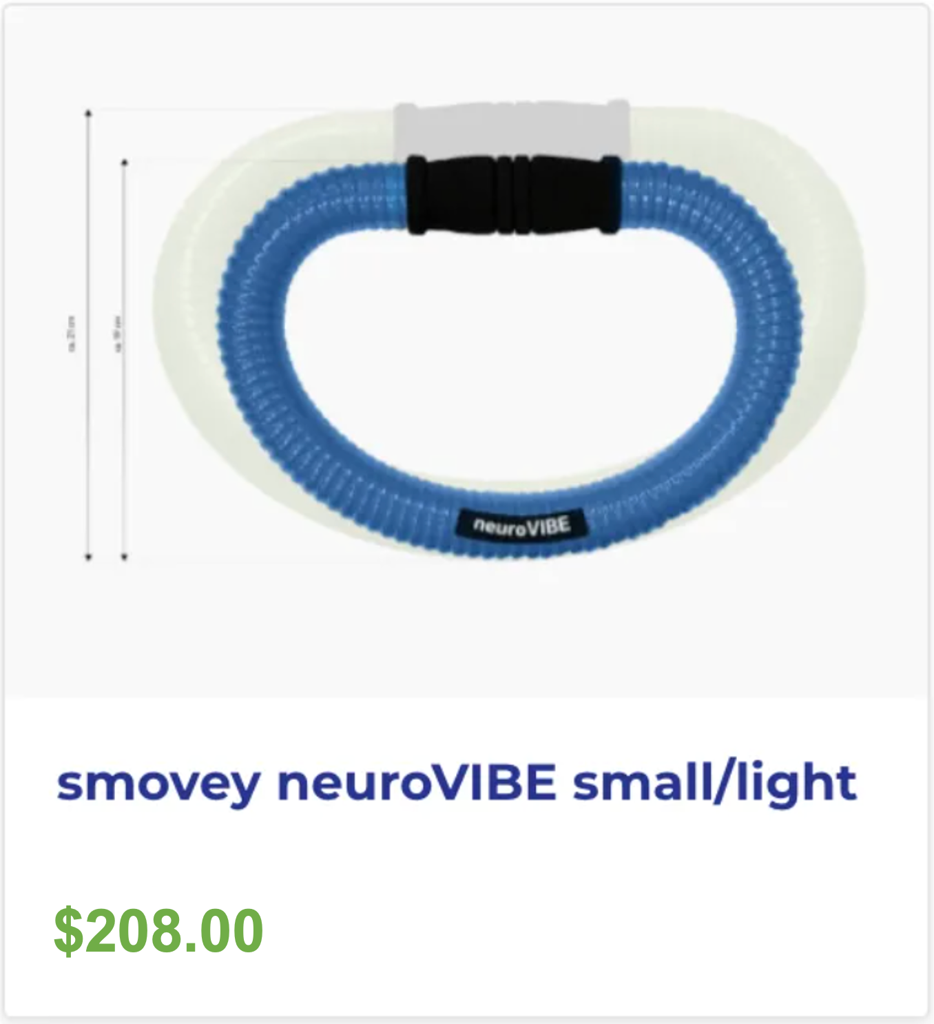 A blue and white ring that says smovey neurovibe small / light