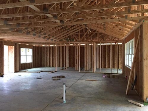 New house wood frames — Construction Company in Bloomington, IN