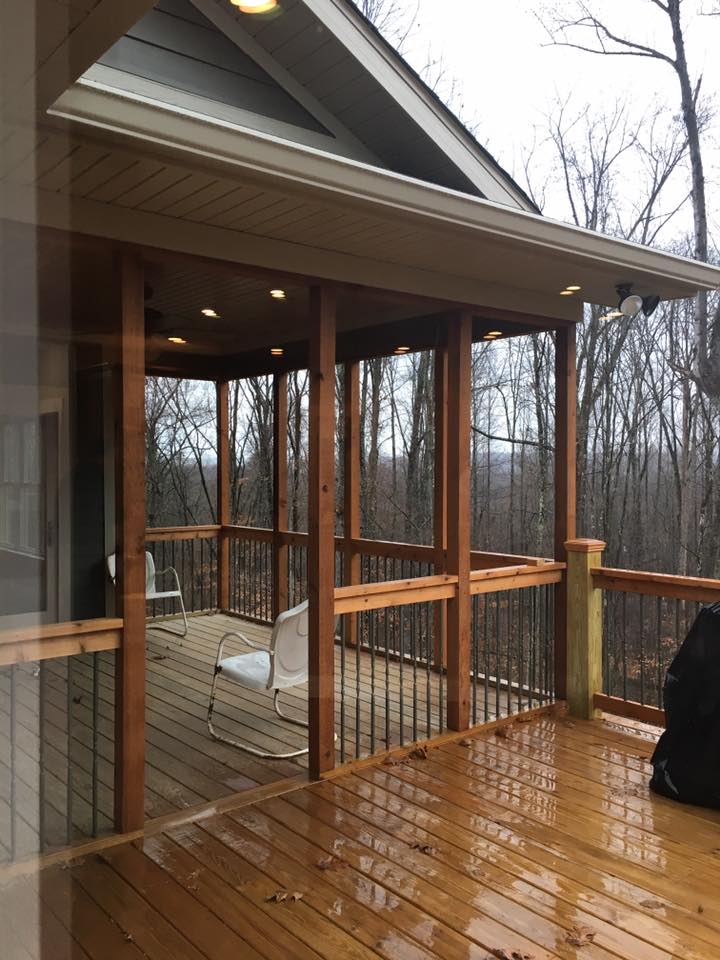 New repaired wood deck — Construction Company in Bloomington, IN