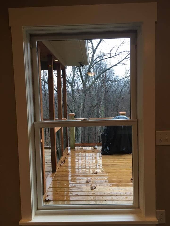 New installed glass door — Construction Company in Bloomington, IN