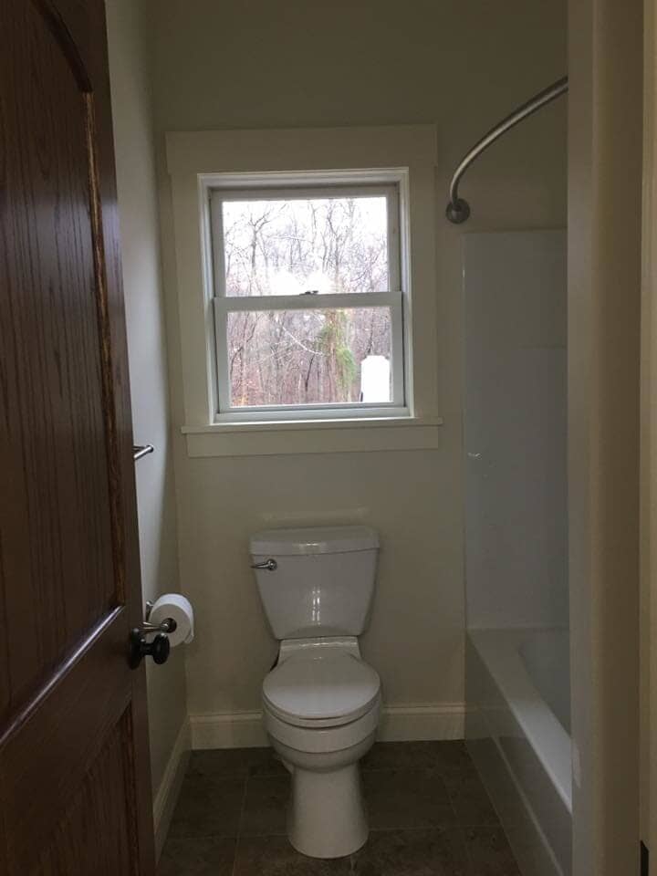 A picture of bathroom with new design — Construction Company in Bloomington, IN