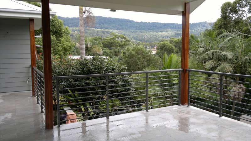 Balcony with a view of trees and mountains — Balustrading in Unanderra NSW