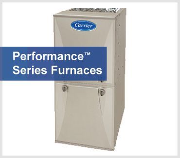 A carrier performance series furnace is shown on a white background