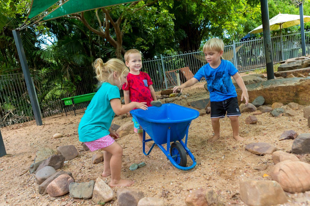 Three Kids Playing Outside — Darwin, NT — Territory Child Care Group