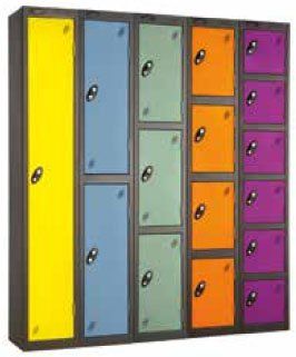 Colourful storage lockers