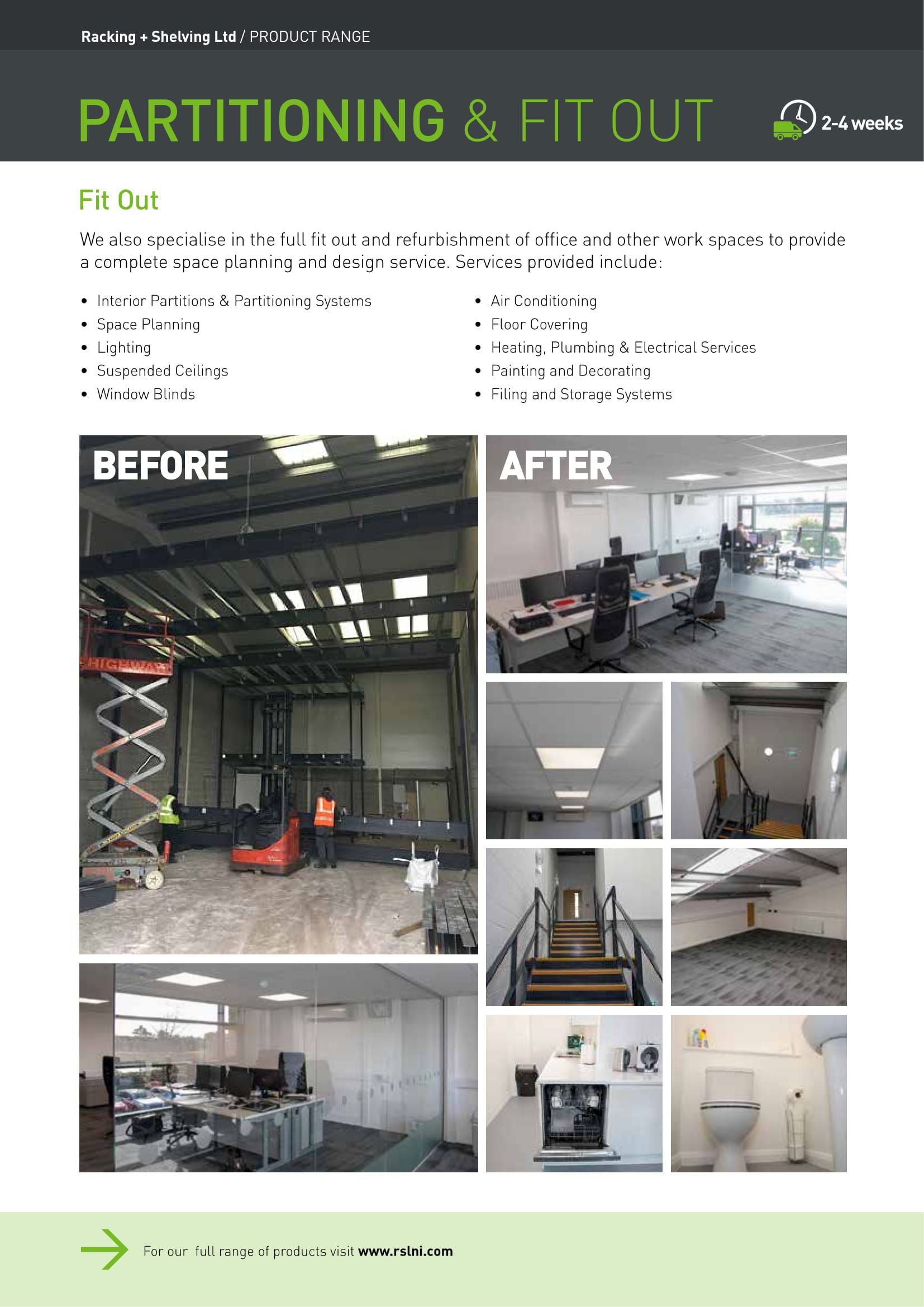 Partitioning and fit out brochure page