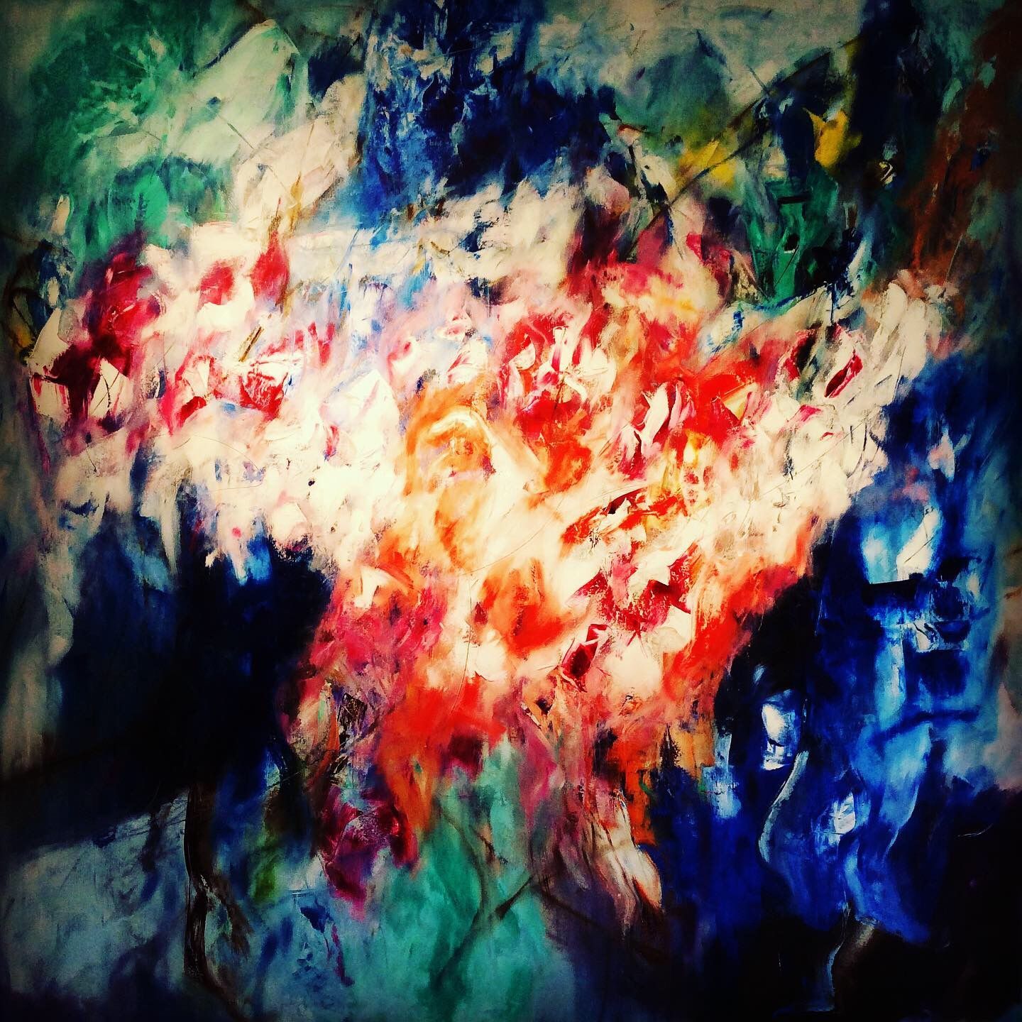 A painting with a lot of colors on it