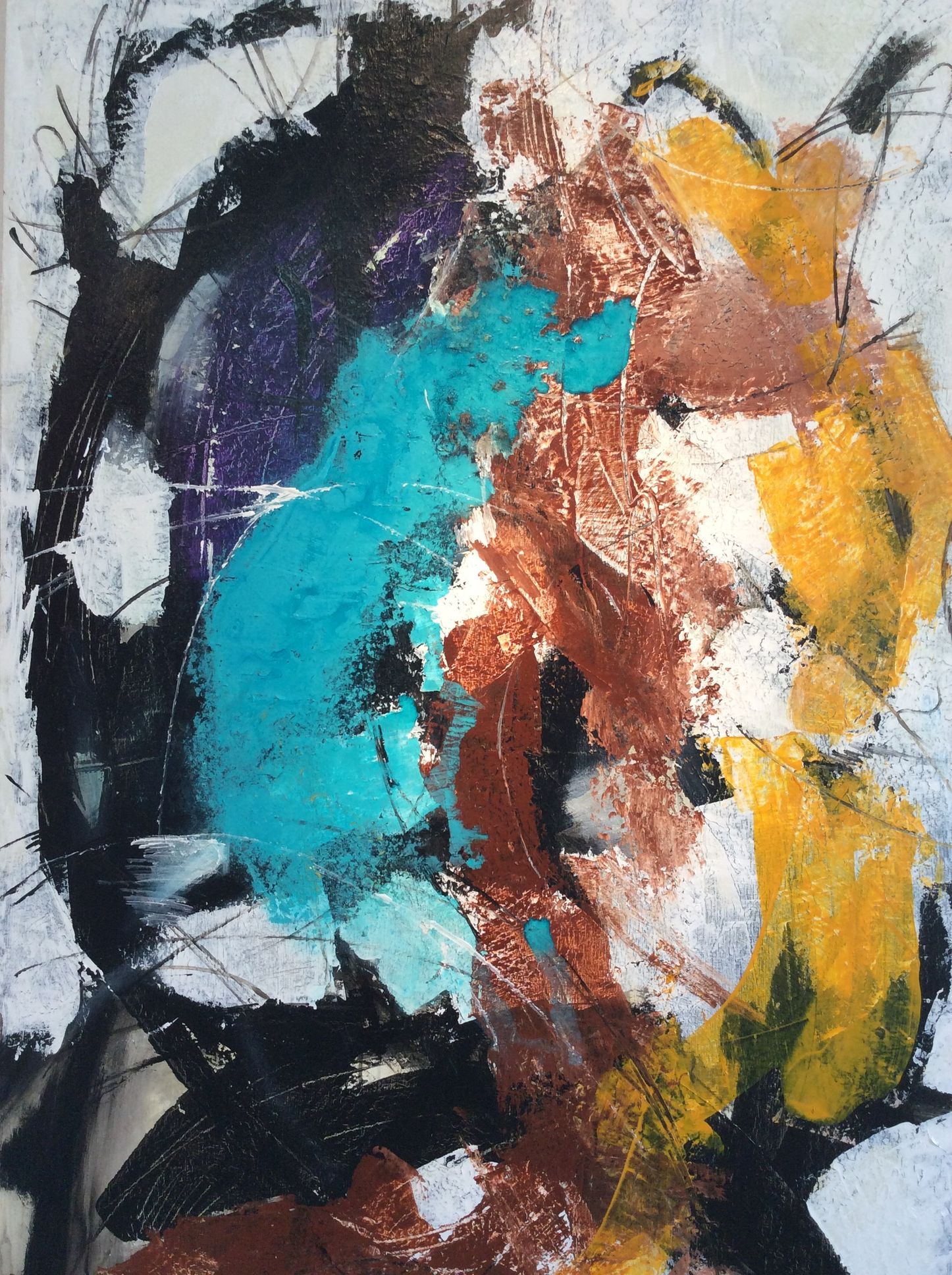 A painting with a lot of different colors on it