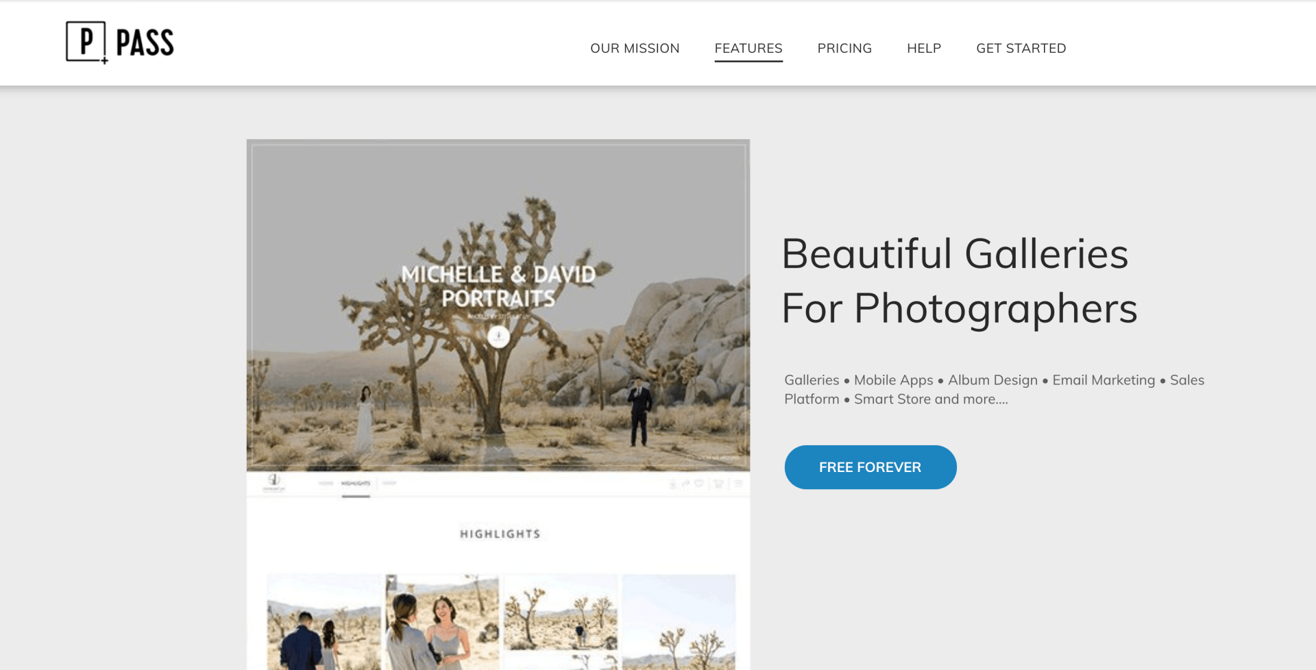 Beautiful Galleries for Photographers - Pass