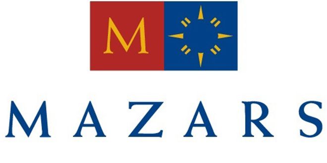 Un logo Mazars sur fond blanc