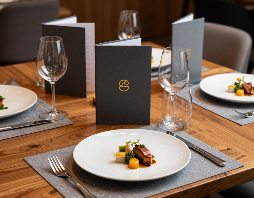 Restaurant branding and menu