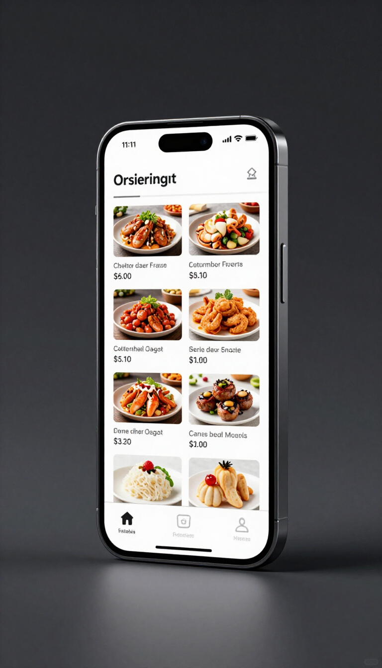 Branded restaurant ordering app on a smartphone