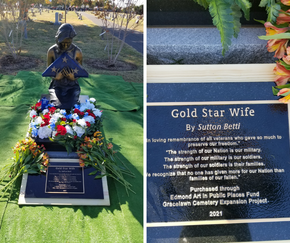 Gold Star Wife Bronze at the Gracelawn Cemetery in Edmond