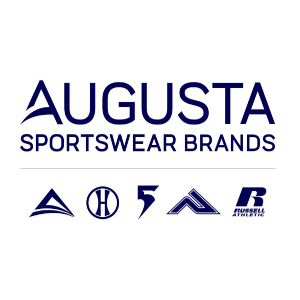 Augusta Sportswear Brands logo: blue text, several brand logos below.