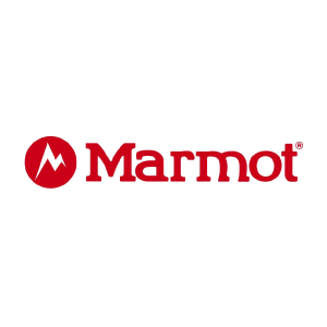 Red Marmot logo with a mountain-shaped design inside a red circle, next to the brand name.