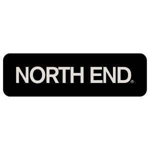 North End logo: white text on a black rectangular background.