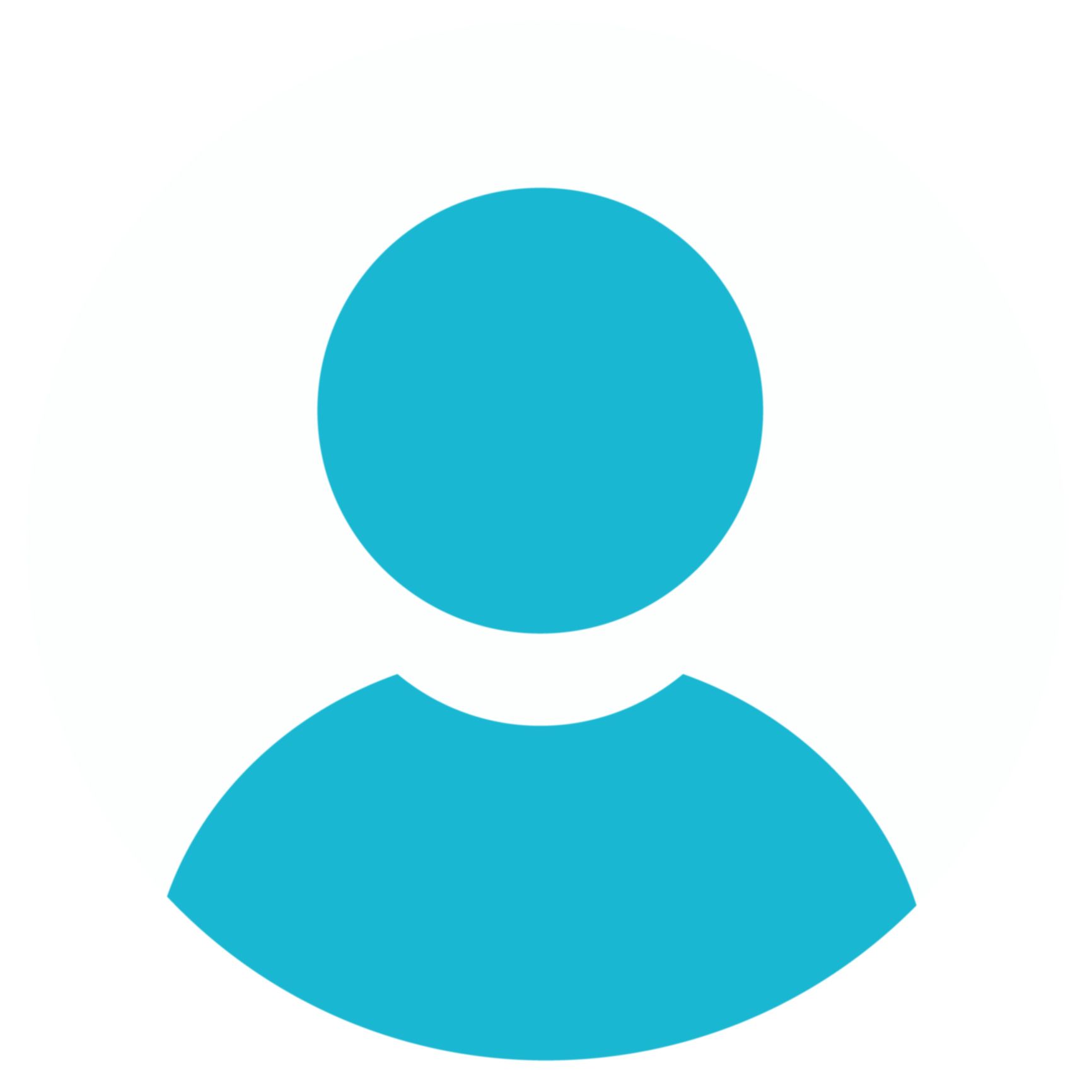 A blue icon of a person without a face on a white background.