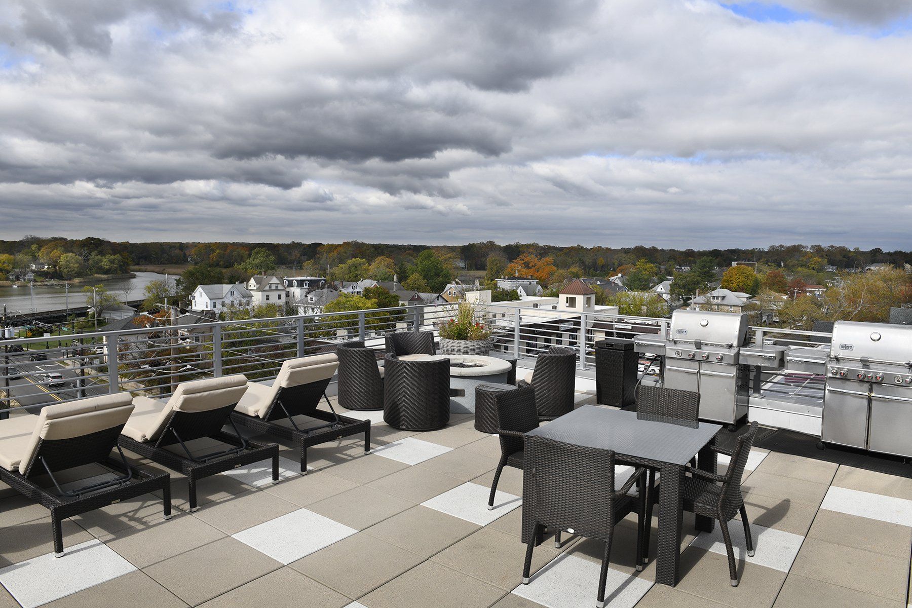 exterior photo of west side lofts rooftop deck