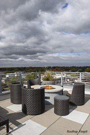 exterior photo of west side lofts rooftop deck