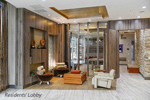interior photo of modern apartment lobby