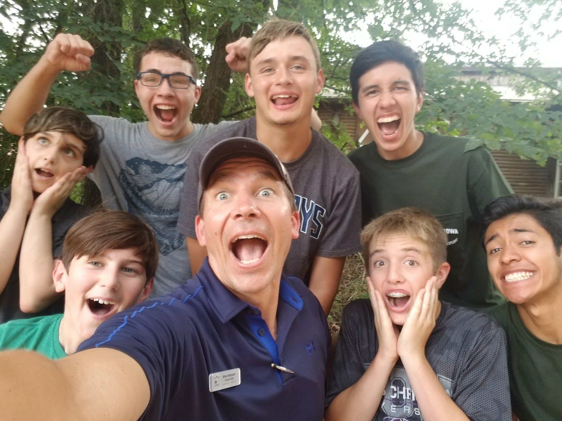 Brian and a group of young men