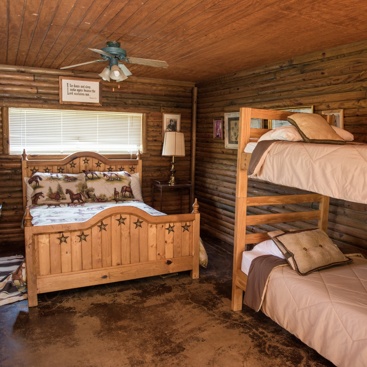 Bed with bunkbeds