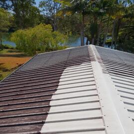 Half painted beige roof— Gallery in Mackay, QLD