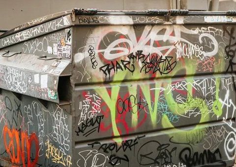 Bin full of graffiti — House Washing in Mackay, QLD