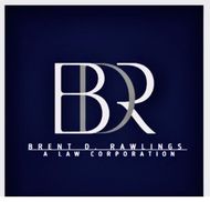 a logo for brent d. rawlings a law corporation