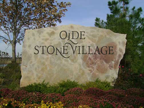 Large stone sign for