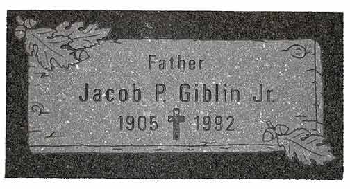 Tombstone for Jacob P. Giblin Jr., 