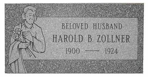 Gravestone of Harold B. Zollner, 1900-1924. 