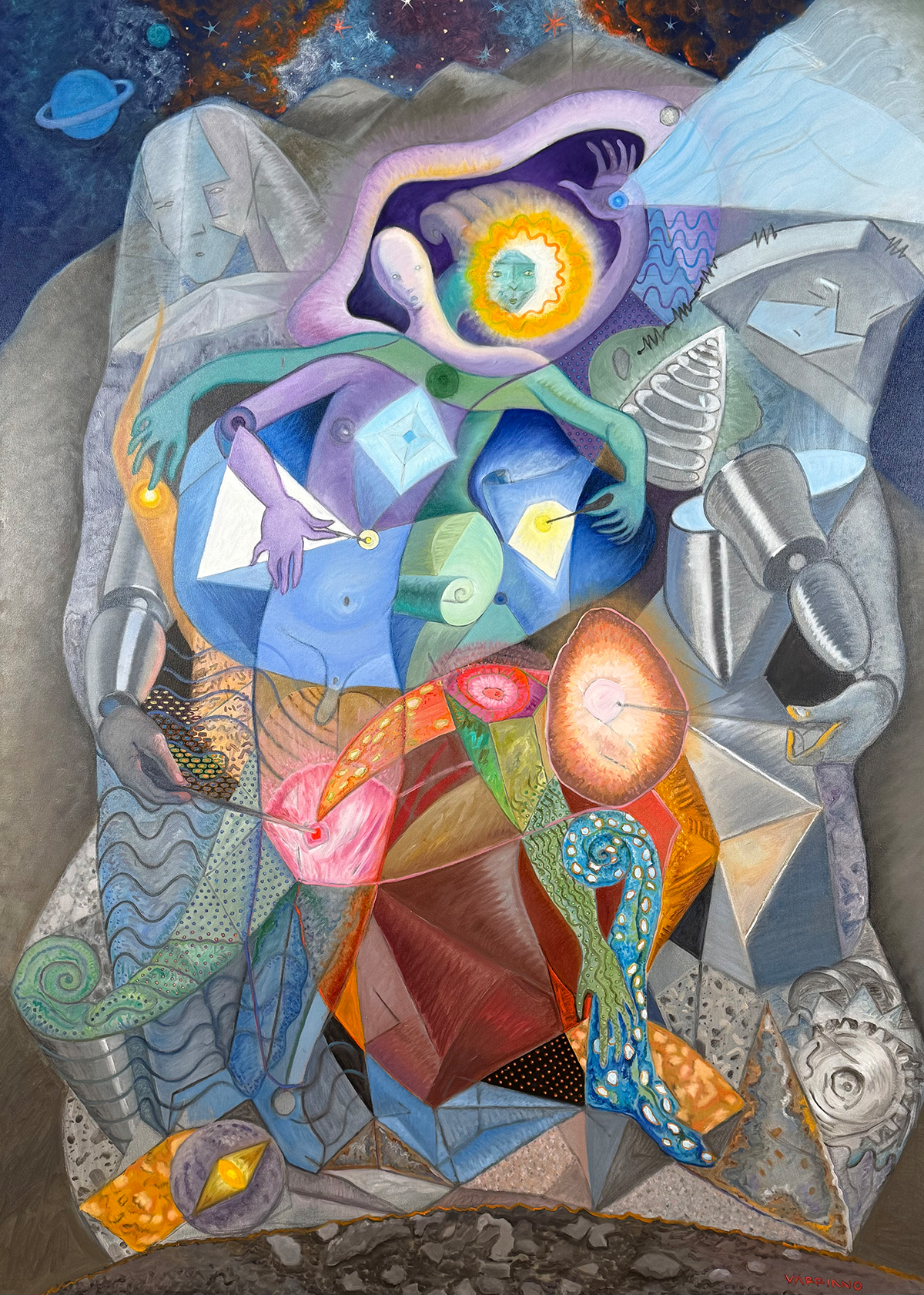 John Varriano, American Artist Abstract Oil Painting: Alien Proportions