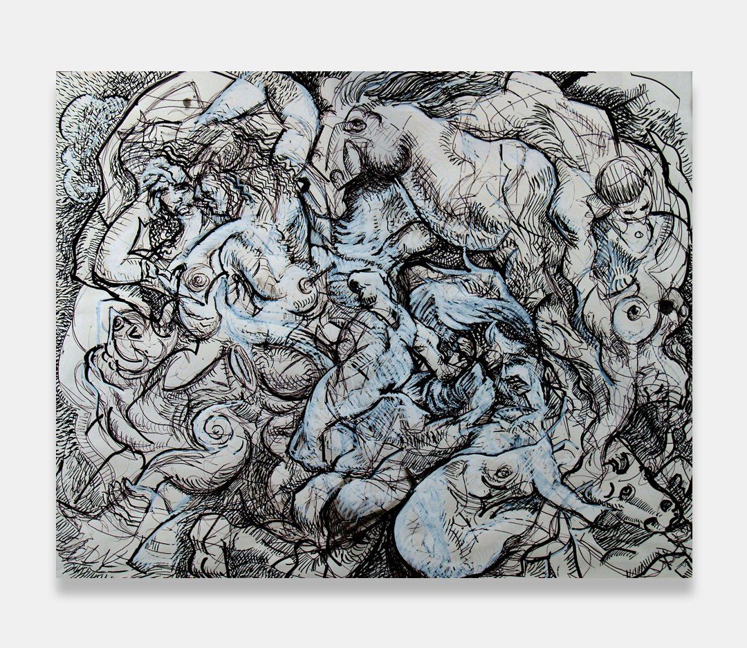 Rape of the Sabines | Abstract Ink on Paper by John Varriano