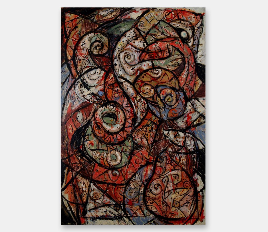 John Varriano Abstract Oil Painting: Cave Painting # 5