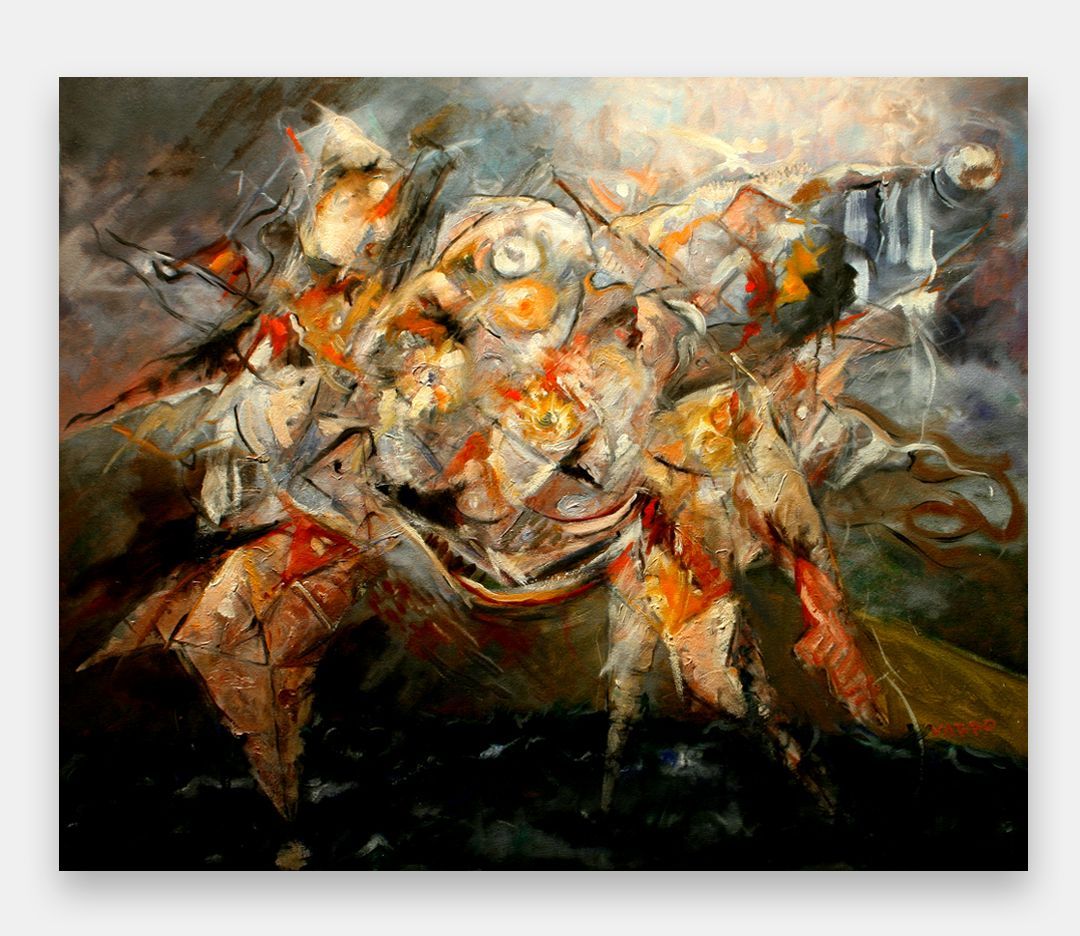 John Varriano Abstract Oil Painting: Fall of Icarus