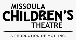 A black and white logo for missoula children 's theatre