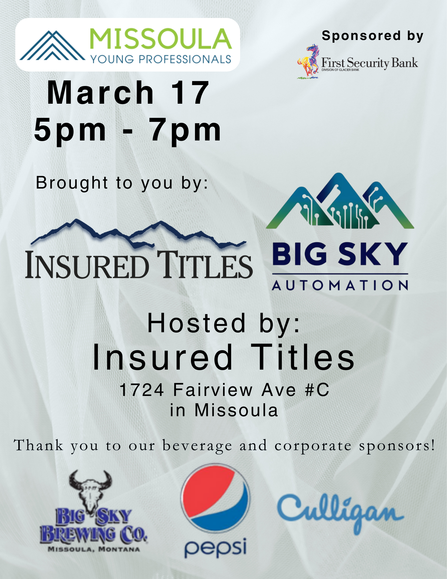 Missoula Young Professionals flyer for Insured Titles