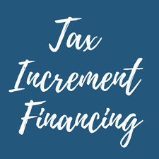 A blue background with white text that says `` tax increment financing ''