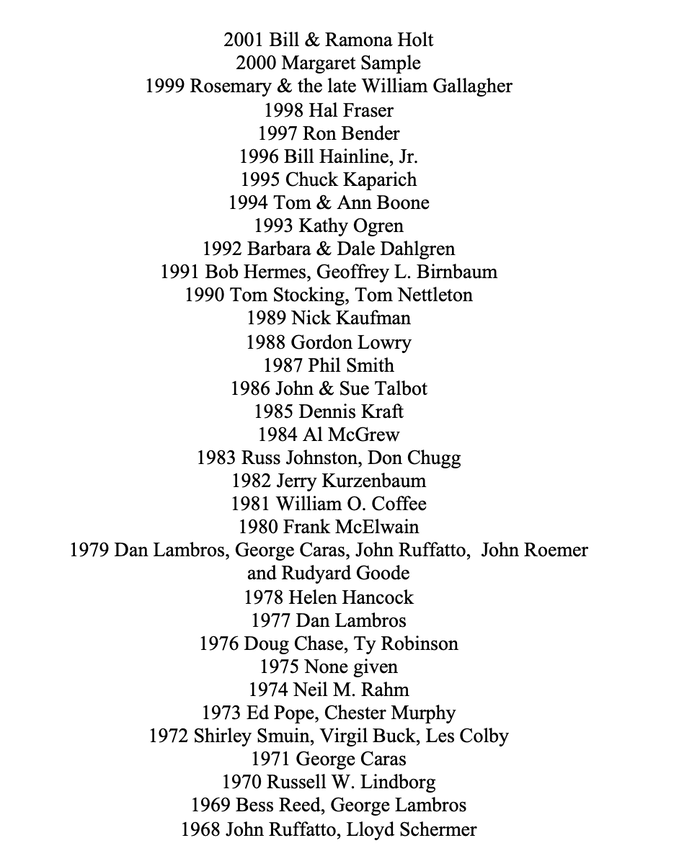 A list of people 's names is on a white background.