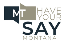 A logo for mt have your say montana.