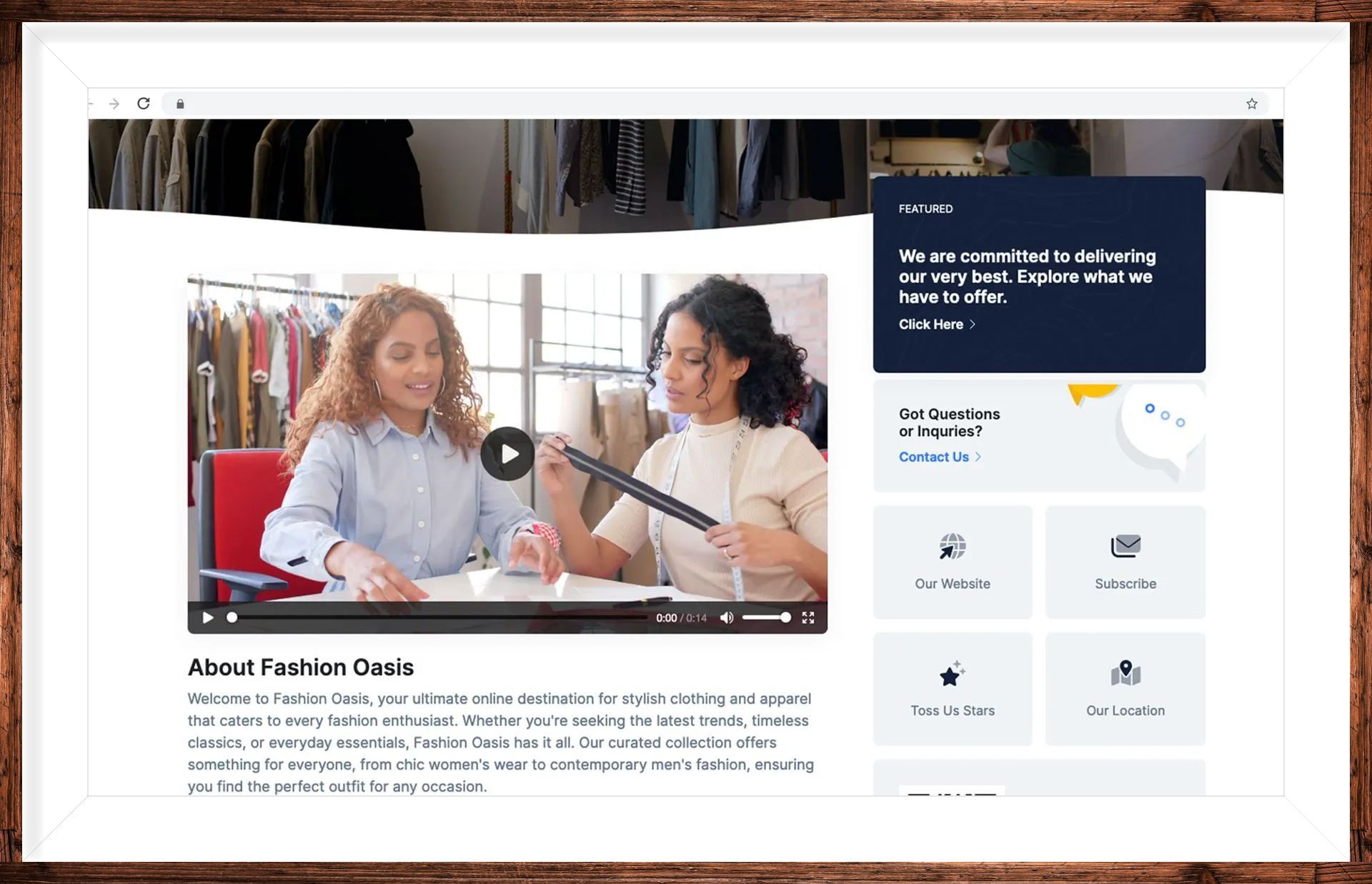 A screenshot of a website showing two women sitting at a table.