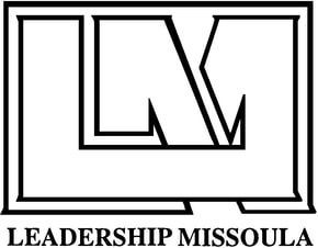 A black and white logo for leadership missoula.