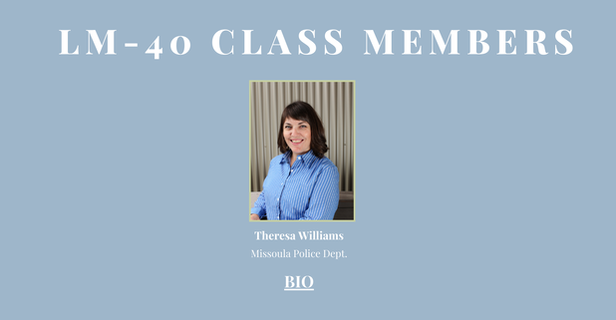 A picture of a woman on a blue background with the words lm-40 class members